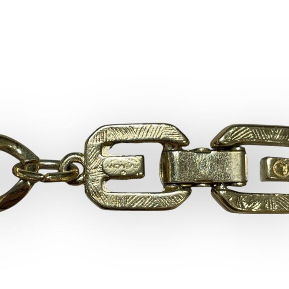 GIVENCHY Signed Necklace Curb Links Double G Clasp Vintage 1980s Designer - Picture 10 of 11